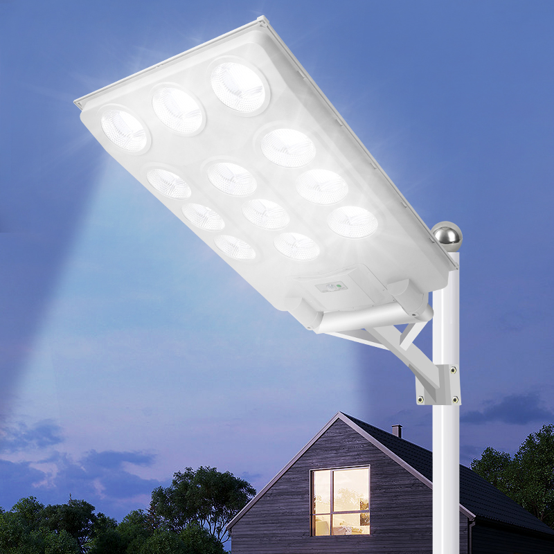 White solar garden light
