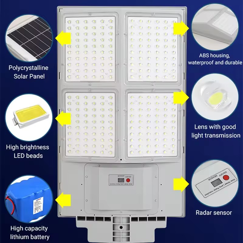 Human body sensing solar street lamp